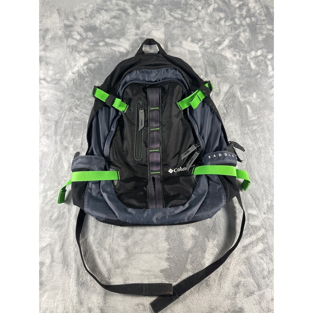 Columbia Saddle Peak Backpack Black Grey Lime Green Hiking Travel Rucksack